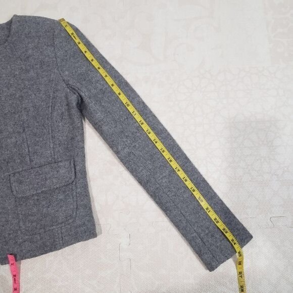 Ann Taylor Wool Blend Zip up Gray Jacket Size Extra Small - Picture 12 of 13